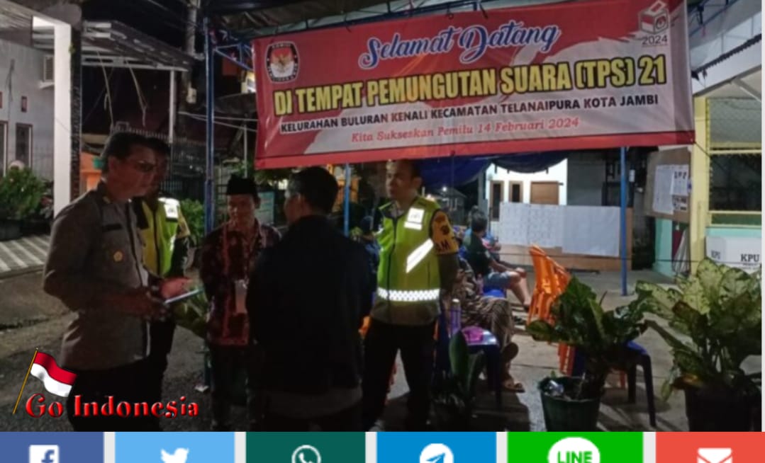 Kapolsek Telanaipura Tinjau Tempat Penghitungan Suara serta mengajak Masyarakat Hormati Hasil Pemilu