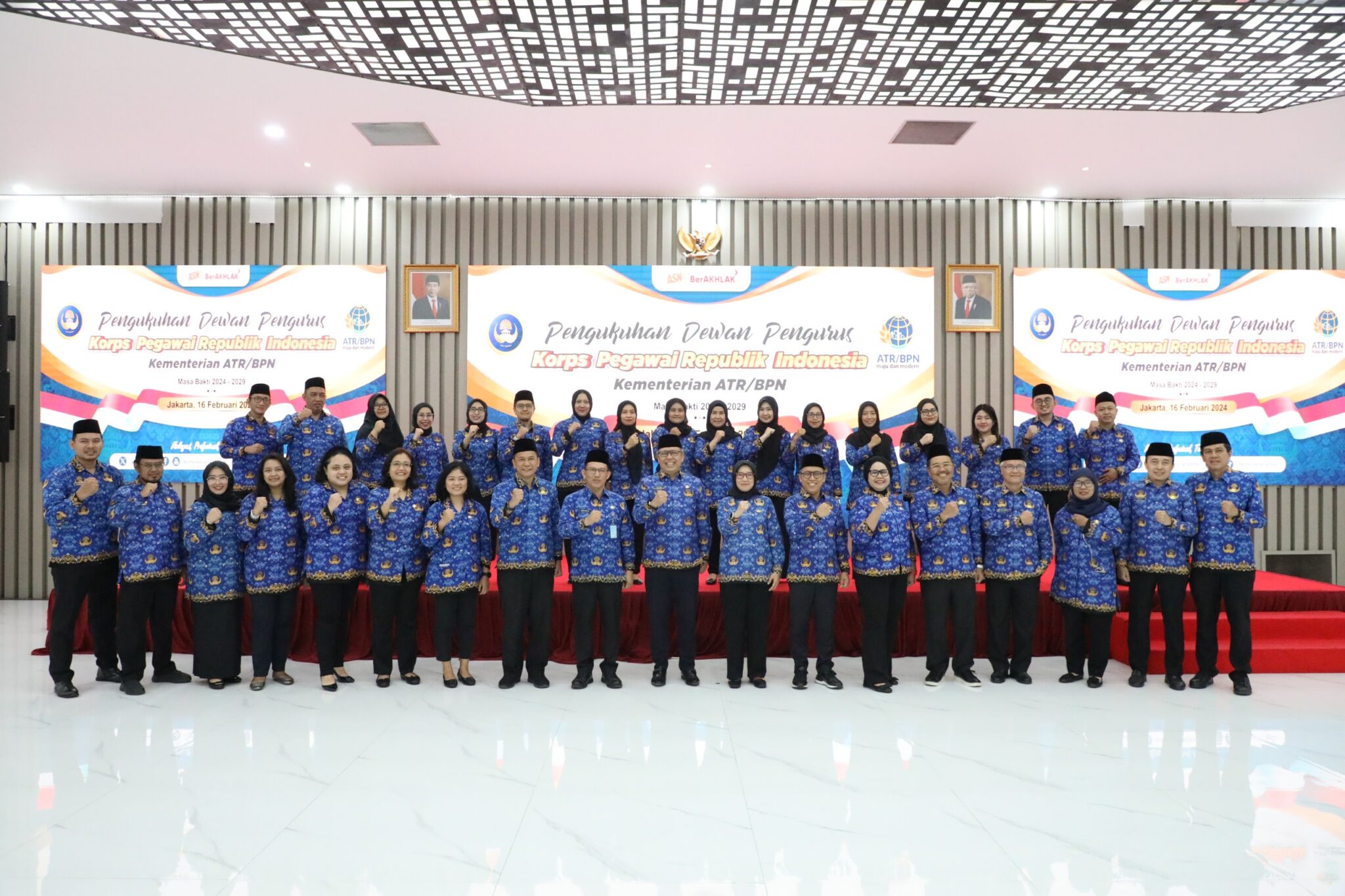 Kementerian ATR/BPN Melakukan Pengukuhan Dewan Pengurus KORPRI Masa Bakti 2024-2029