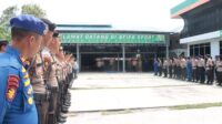 Polres Meranti Bersama BKO Brimob Perketat pengamanan Gladi Pelno Tingkat Kabupaten