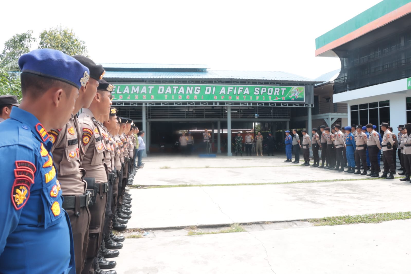 Polres Meranti Bersama BKO Brimob Perketat pengamanan Gladi Pelno Tingkat Kabupaten