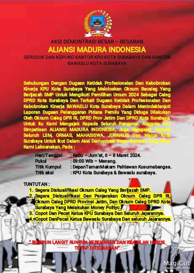 Oknum Caleg Berijazah SMP dan Maraknya Money Polityc Bentuk Ketidak Profesional dan Kebobrokan Kinerja KPU dan Bawaslu Surabaya