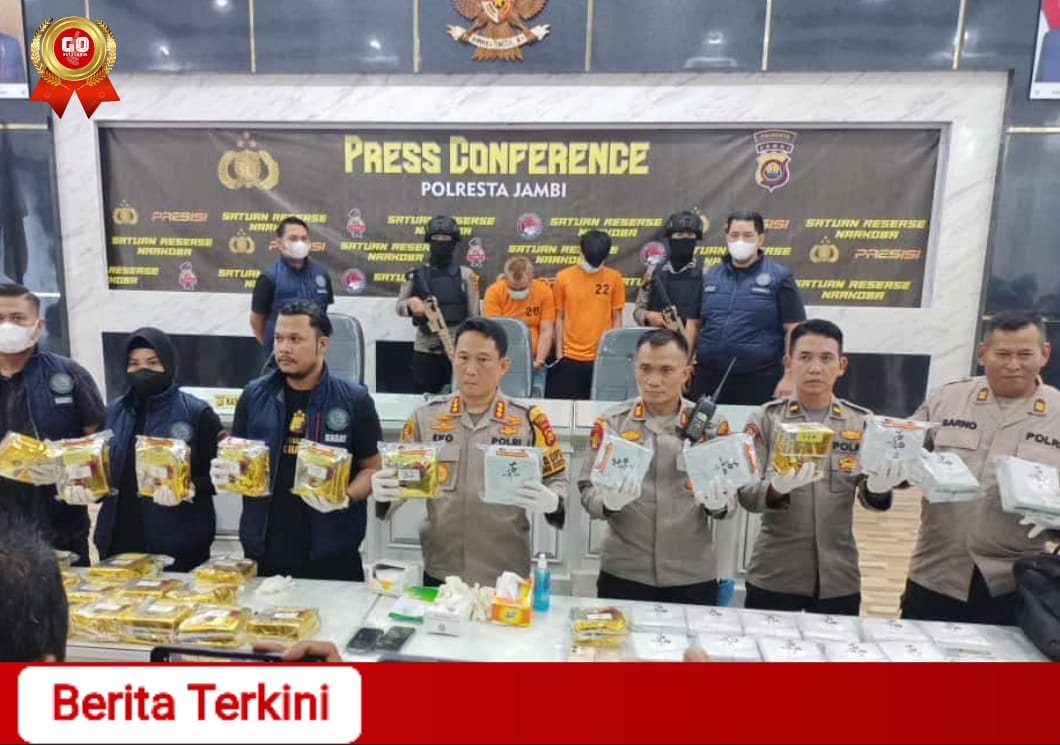 Tim Satnarkoba Polresta Jambi, Ungkap Peredaran Narkotika Jenis Shabu Jaringan Internasional 