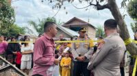 Polres Tanjung Balai Bantu Padamkan Api Kebakaran Tiga Unit Rumah dan Langsung Olah TKP