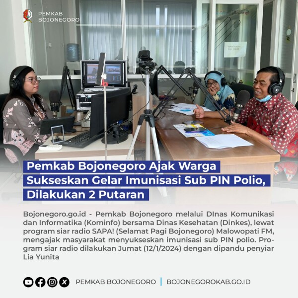 Gelar Imunisasi Sub PIN Polio di Lakukan 2 Putaran Pemkab Bojonegoro Ajak Warga