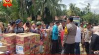 Polres Batanghari Mendistribusikan Bantuan Sosial dan Pelayanan Kesehatan kepada Korban Banjir