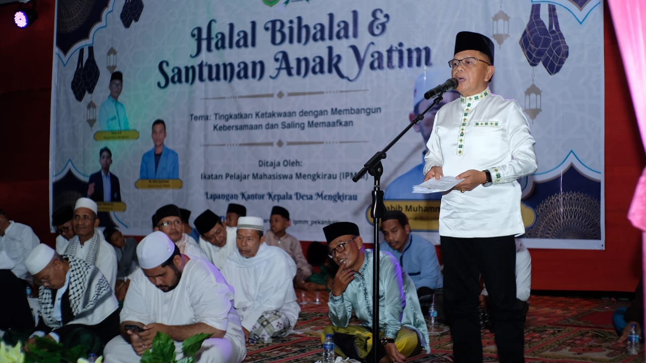 Plt Bupati Asmar Hadiri Halalbihalal di Desa Mengkirau