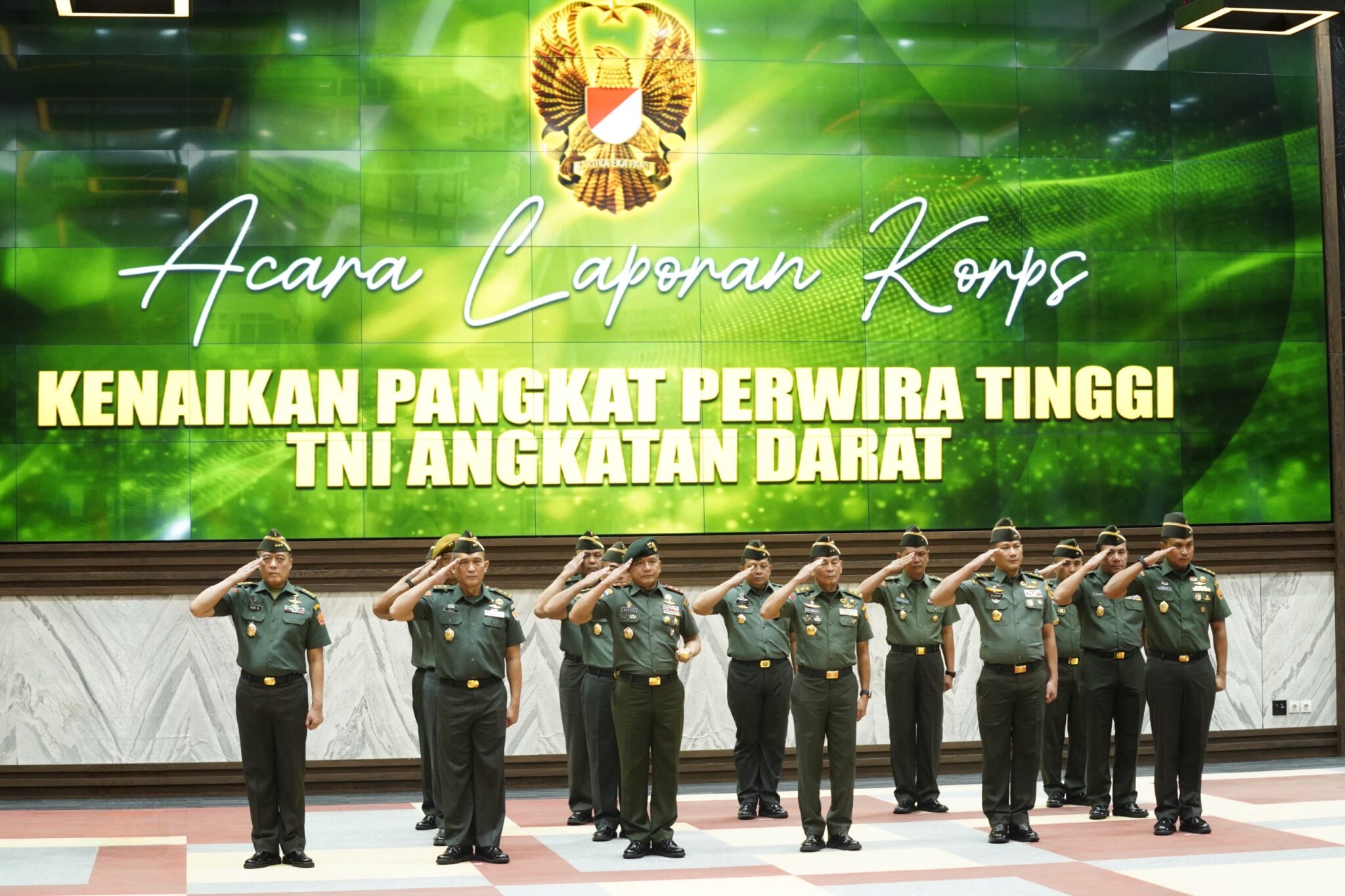 Kasad Terima Laporan Korps Kenaikan Pangkat 15 Pati TNI AD