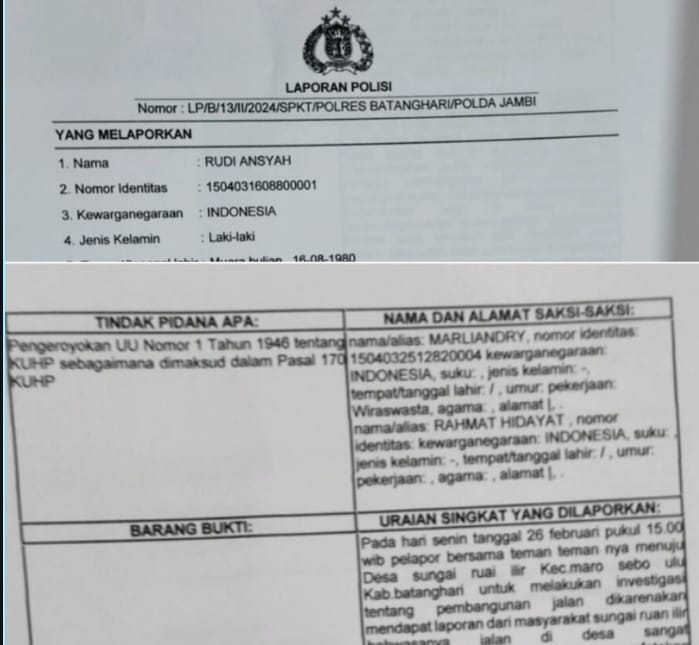 Diduga Oknum Pekerja Galian C Ilegal Melakukan Penganiayaan Terhadap Wartawan 