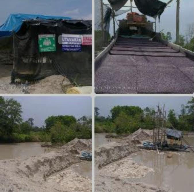 Tambang Ilegal Gasak Lokasi Dekat Jembatan Jerambah Bandung Belinyu Yang Rawan Banjir