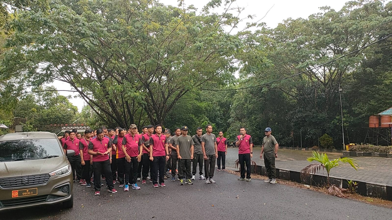 Olahraga Bersama sinergritas Polres Bangka Barat dan Kodim 0431/Babar di Bukit Menumbing