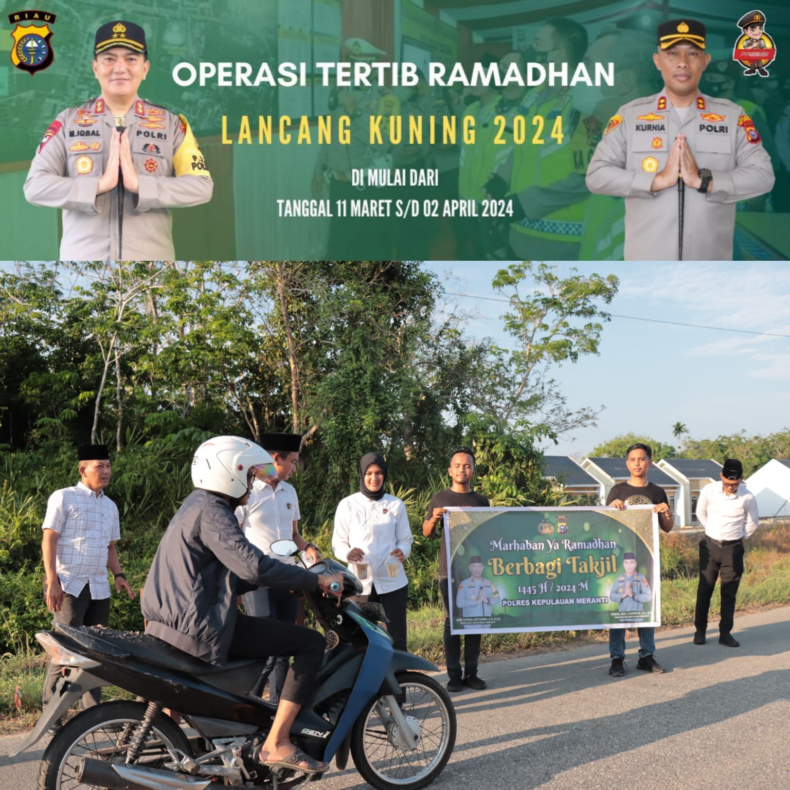 Ops Tertib Ramadan 2024 semangat kebersamaan sat Reskrim polres Meranti Berbagi Takjil Kepada Masyarakat