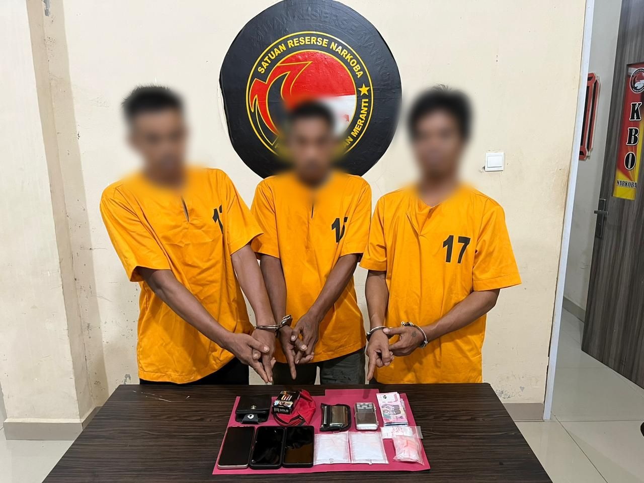 Polsek Rangsang Ungkap Sindikat 3 Pengedar Narkoba Dalam Satu Hari