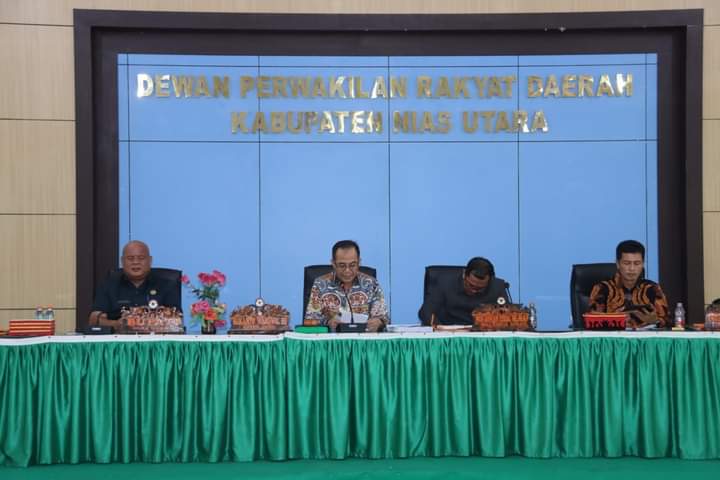 DPRD Kabupaten Nias Utara Melaksanakan Penyampaian Nota Pengantar Laporan Keterangan Pertanggungjawaban (LKPJ) Akhir Tahun Anggaran 2023