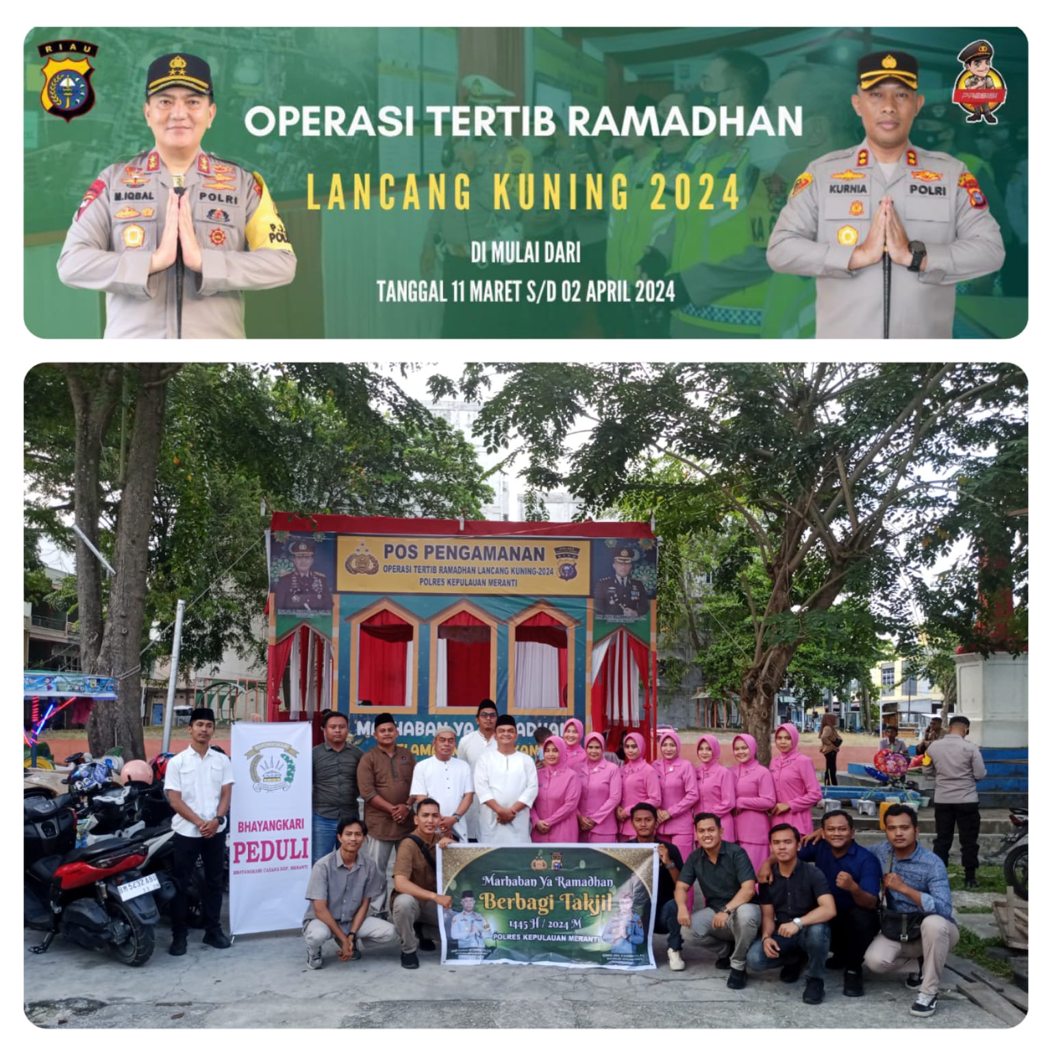 Bhayangkari Peduli Bersama Sat Intelkam Polres Kepulauan Meranti Berbagi Takjil Bersama