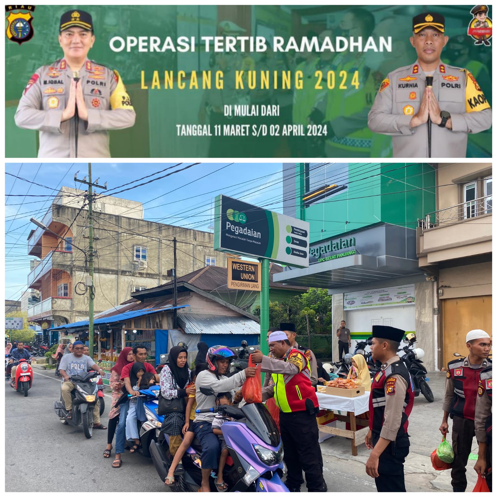 Mempererat Silatruhami di Bulan Ramadhan Sat Samapta Polres Kepulauan Meranti Berbagi Takjil Kepada Masyarakat