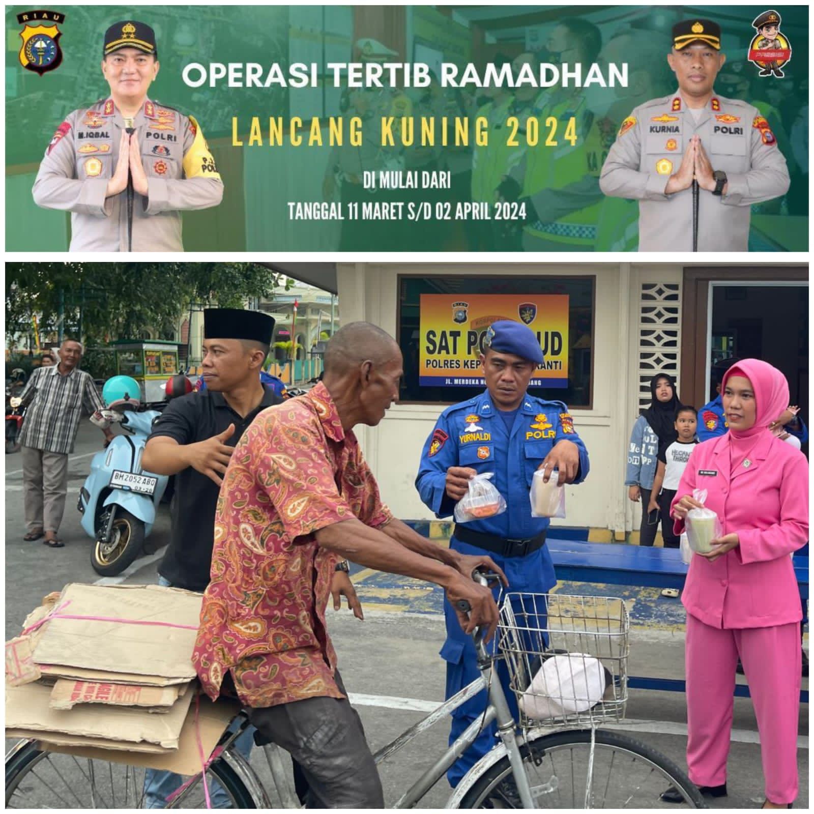 Silaturahmi Ramadhan, Sat Polairud Polres Kepulauan Meranti Bagikan 250 paket Takjil 