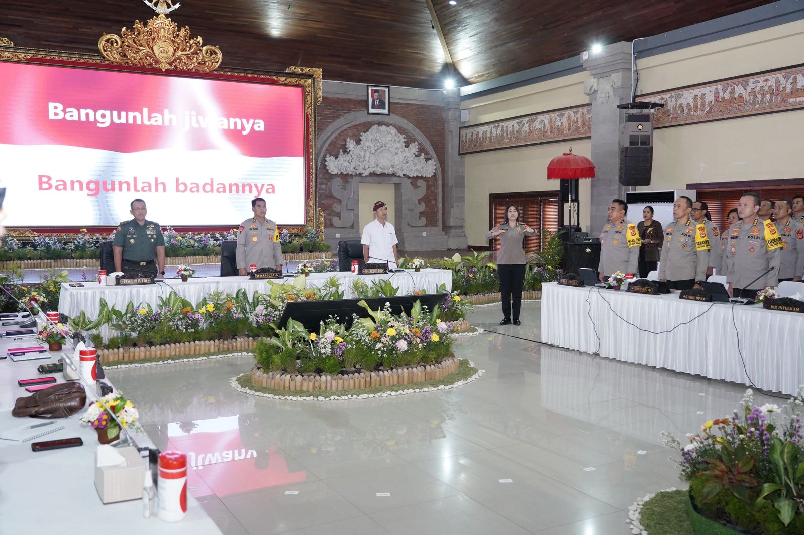 Kasdam IX/Udayana Hadiri Rakor Lintas Sektoral Bidang Ops Tahun 2024 di Mapolda Bali