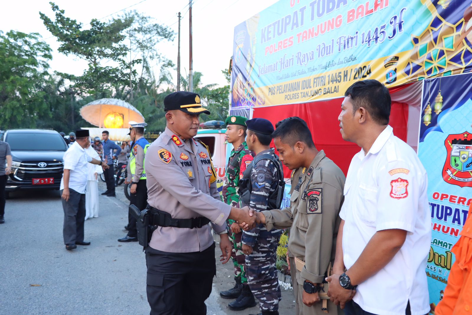 Kapolres Tanjung Balai Cek Pos Pam, Posyan dan Pos Terpadu, Ingatkan Personil Berikan Rasa Aman Bagi Masyarakat 
