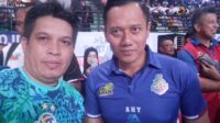 Calon Bupati Merangin Bersama Menteri Agraria dan Tata Ruang Melakukan Kegiatan Olahraga Volly Ball di Jogyakarta