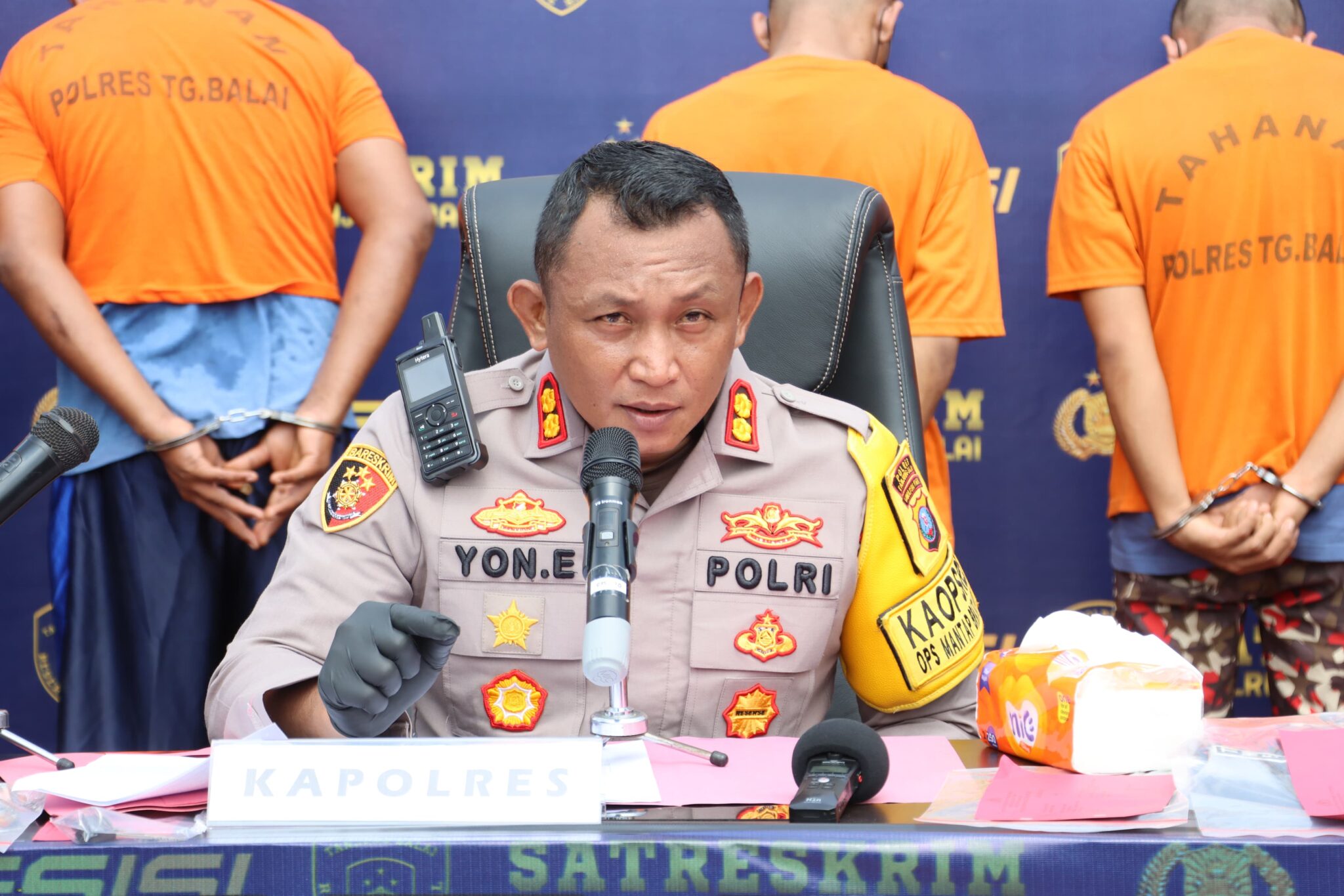 Kapolres Tanjung Balai Pimpin Konferensi Pers Ungkap Kasus Curanmor