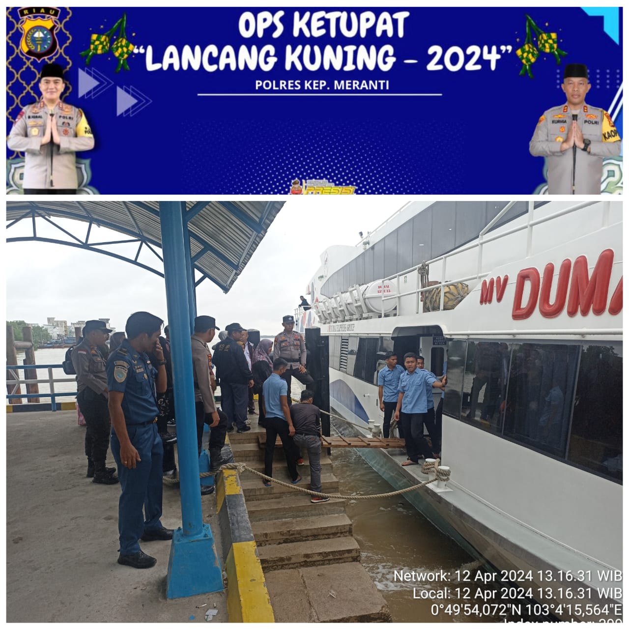 Polres Meranti Lakukan Pelayanan dan Pengecekan Pemudik Angkutan Jalur Laut