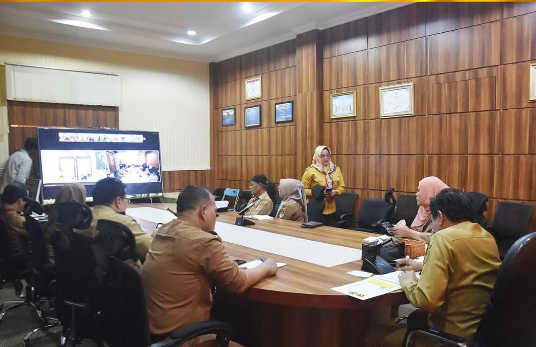 Pj Walikota Pagar Alam Nelson Firdaus Hadiri Rapat Kesiapan Pilkada Serentak Secata Virtual.