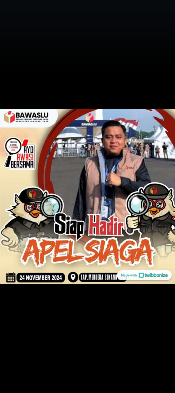 Jelang Masa Tenang Bawaslu LampungTimur Gelar Apel Siaga Pengawasan Masa Tenggang Oilkada Serentak