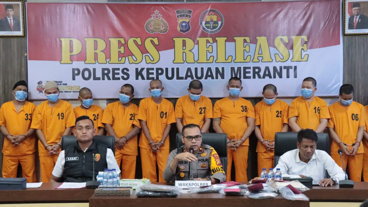 Polres Kepulauan Meranti Gelar Press Release Terhadap Keberhasilan Pengungkapan Tindak Pidana Sejak Januari 2024 