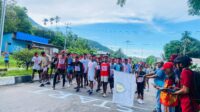 Personel Polres Teluk Wondama Pengamanan Lomba Lari 10 Km Peringatan Hari Pattimura Ke-207 Tahun
