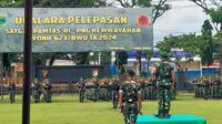 Pangdam XVIII/Kasuari, Mayjen TNI Haryanto, S.I.P.,M.Tr.(Han)., Pimpin Upacara Purna Tugas Satgas Pamtas Kewilayahan Yonif 623/BWU