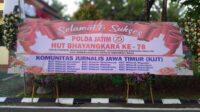 KJJT Wilayah Serentak Kirim Ucapan HUT Bayangkara Ke-78 Lewat Karangan Bunga