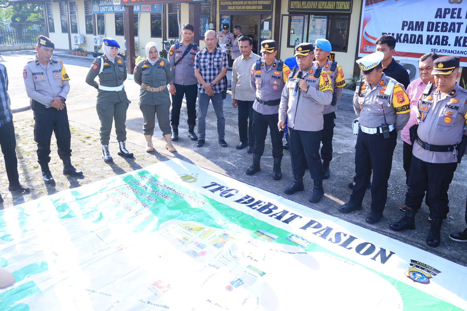 Cek Kesiapan, Polres Kep Meranti Gelar Apel Kesiapan & Gladi Pengamanan Debat Publik Pilkada