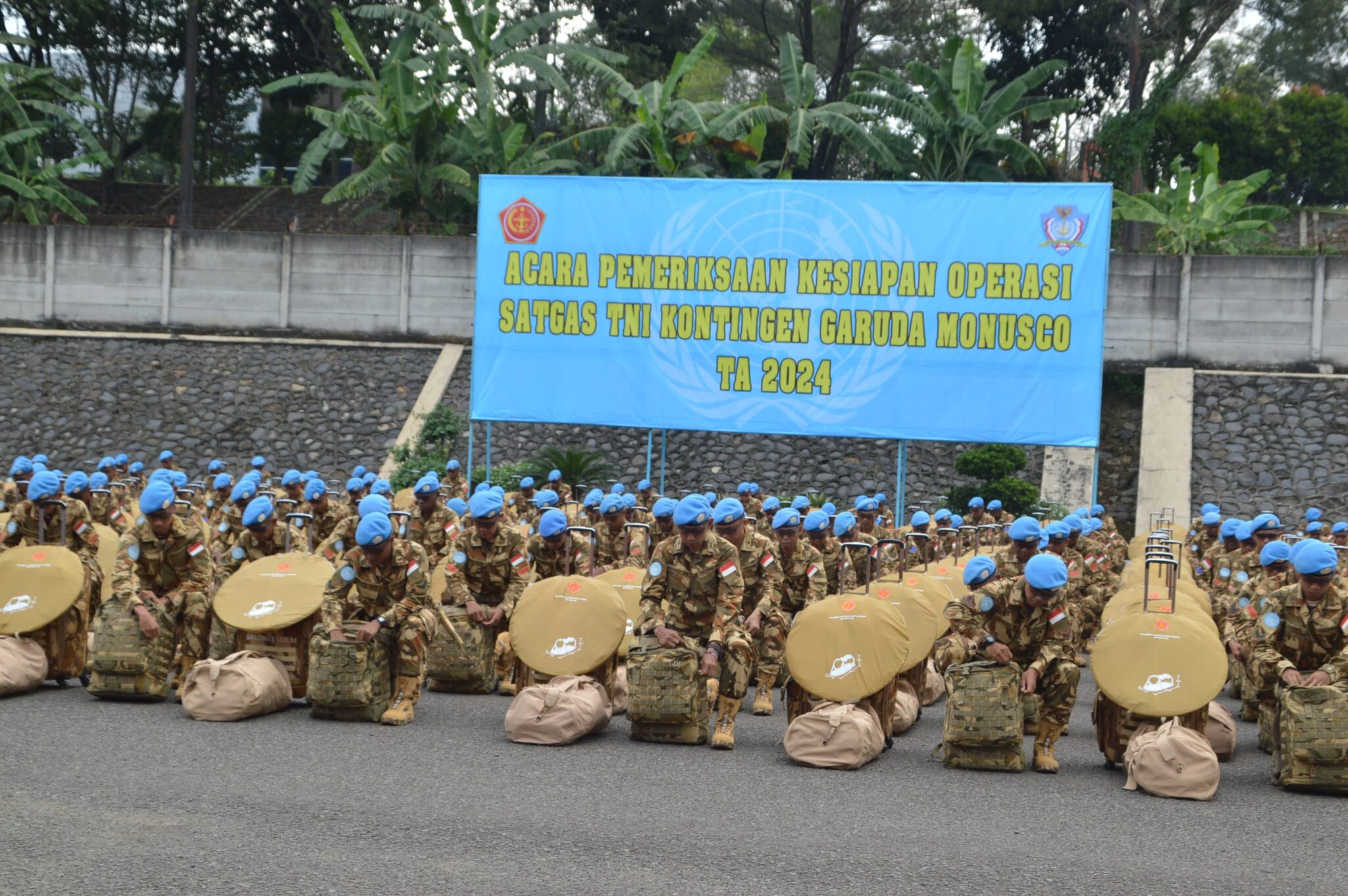 Pemeriksaan Kesiapan Operasi Satgas TNI Kontingen Garuda BGC XXXIX-F Monusco Kongo oleh Waasops Panglima TNI