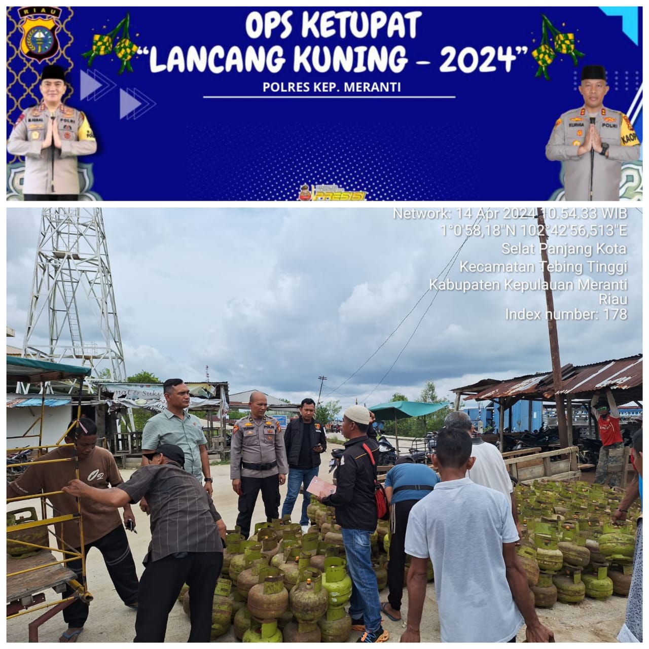 MERANTI-Polres Kepulauan Meranti Melalui Sat Reskrim Polres Melakukan pengecekan kedatangan gas LPG 3 kg di Sungai Juling dan Tanjung Harapan Kecamatan Tebing Tinggi pada tanggal 14 April 2024. Dan Sat Intelkam Polres juga melakukan pengecekan ketersedian gas LPG 3kg di beberapa perusahaan dan pangkalan. Selasa (16/04/2024).

Kapolres Kepulauan Meranti melalui Kasat Reskrim AKP AGD Simamora S.H, M.H, mengatakan pada hari Minggu 14 April 2024, dua perusahaan yaitu PT. Sinergi Sehati Sampurna, dan PT. Permina Jasa Meranti telah mendatangkan gas LPG 3KG yang berasal dari perawang.

"Telah dilakukan pengecakan terhadap kedatangan gas LPG 3 KG oleh dua perusahaan sebanyak 3.640 yang didatangkan dari perawang mengunakan dua sarana pengangkut. Gas Lpg 3 KG yang datang sebanyak 3.640 tersebut sudah didistribusikan ke berbagai pangkalan untuk segera diperjual belikan," ucap Kasat Reskrim

Kasat Reskrim juga menyampaikan kegiatan ini dilakukan untuk mewaspadai terjadinya penyimpangan dan penimbunan gas LPG 3 KG yang bisa merugikan masyarakat. Pengecekan dan pantauan langsung yang dilakukan Personil Sat Reskrim ini agar pendistribusian tepat sasaran ke agen dan pangkalan LPG, hingga bisa langsung diperjual belikan kemasyarakat yang membutuhkan.

"Sat Reskrim terjun dan memantau langsung pendistribusian dan kedatangan gas LPG yg dalam beberapa hari ini mengalami kelangkaan yg di sebabkan tidak jalannya kapal muat LPG di buton akibat Lebaran. Dan setelah dilakukan pengecekan, kami tidak menemukan adanya penyimpangan baik berupa penimbunan, pendistribusian dan penjualan melebihi Harga Eceran Tertinggi (HET) yang telah ditentukan pertamina,"tegas Kasat Reskrim.

Di tempat yang berbeda Sat intelkan Polres juga melakukan pengecekan Stok ketersedian gas LPG 3 Kg dibeberapa perusahaan dan pangkalan.

Kasat Intelkam menyampaikan perhari ini, 16 April 2024 personil melakukan pengecekan terhadap gas LPG yang sudah di distribusikan. 

"Personil Sat intelkam Polres sudah melakukan pengecekan ketersedian stok gas LPG yang sudah didistribusikan dengan harapan gas yang sudah didistribusi kepangkalan segera dijual ke masyarakat agar tidak terjadi kelangkaan," ucap Kasat Intelkam

Sambungnya," dari hasil pengecekan tidak ditemukannya penyimpangan seperti penimbunan. Dan kita harapkan kelangkaan gas LPG 3 kg yang sempat terjadi pasca Lebaran segera kembali normal," Tutupnya. 

Editor : Abdul
Reporter Adi
Sumber : (Humas Polres Meranti)