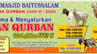 DKM Masjid Baitussalam Botania Garden Tarif Harga Hewan Qurban Kambing Jelang Idul Adha 1446 H