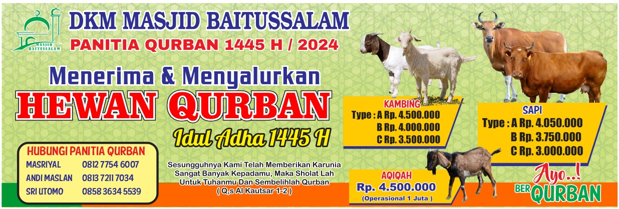 DKM Masjid Baitussalam Botania Garden Tarif Harga Hewan Qurban Kambing Jelang Idul Adha 1446 H