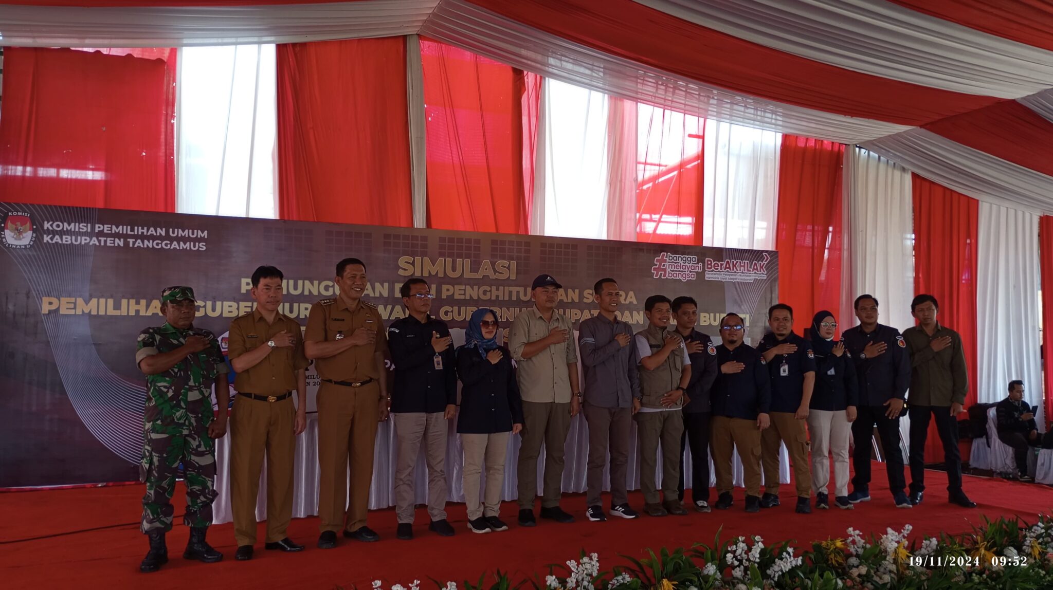 Simulasi  Pemungutan Suara & Perhitungan Suara dilapangan Tangsi Talangpadang 